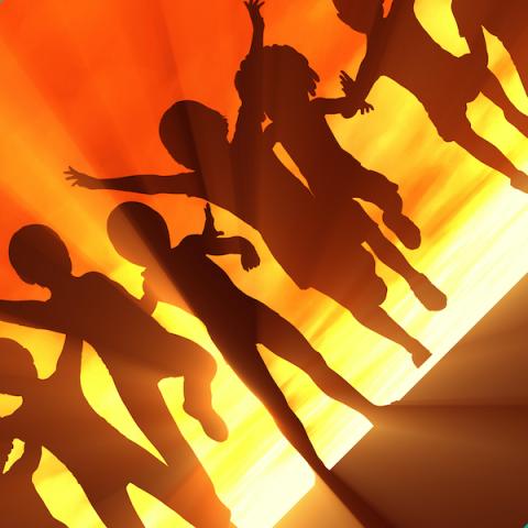 Group of kids having fun